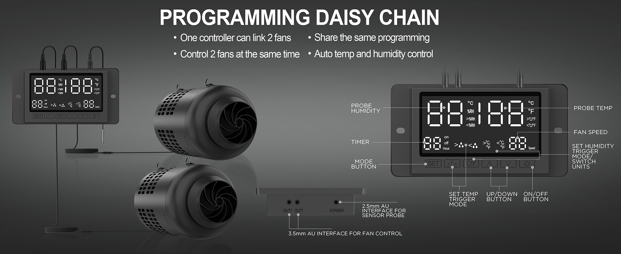 4 Inch 2-in-1 EC Filter Fan with Digital Controller - 17