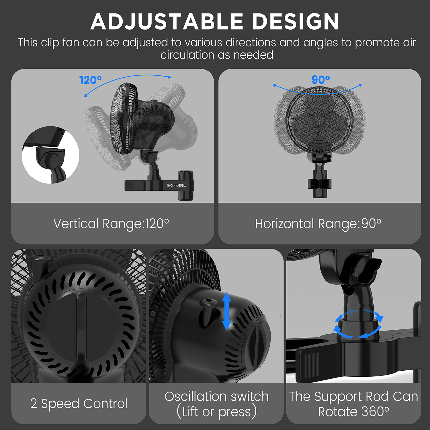 6 Inch AC Clip-On Fan - 4