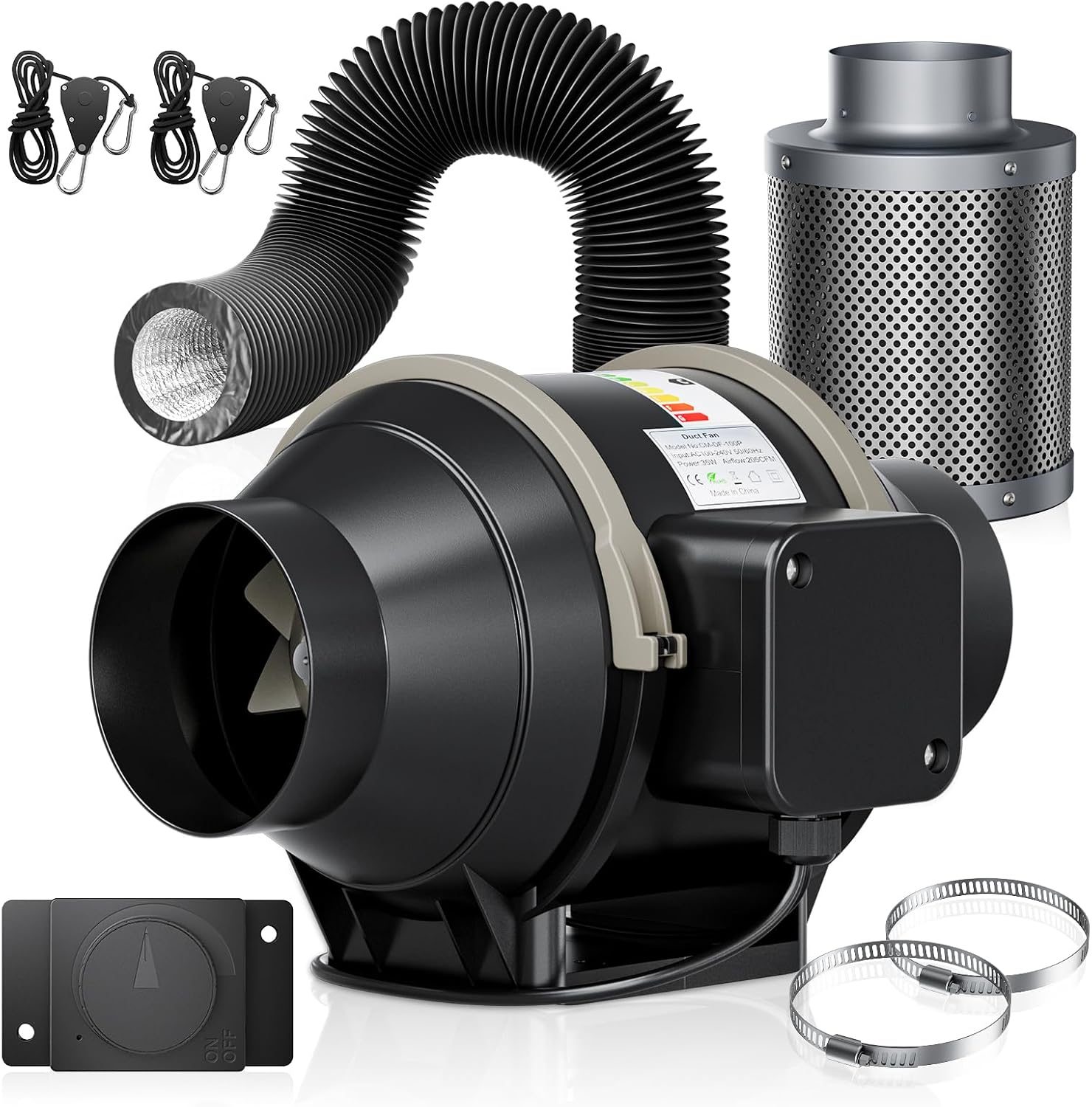 4 Inch EC Inline Duct Fan Kit