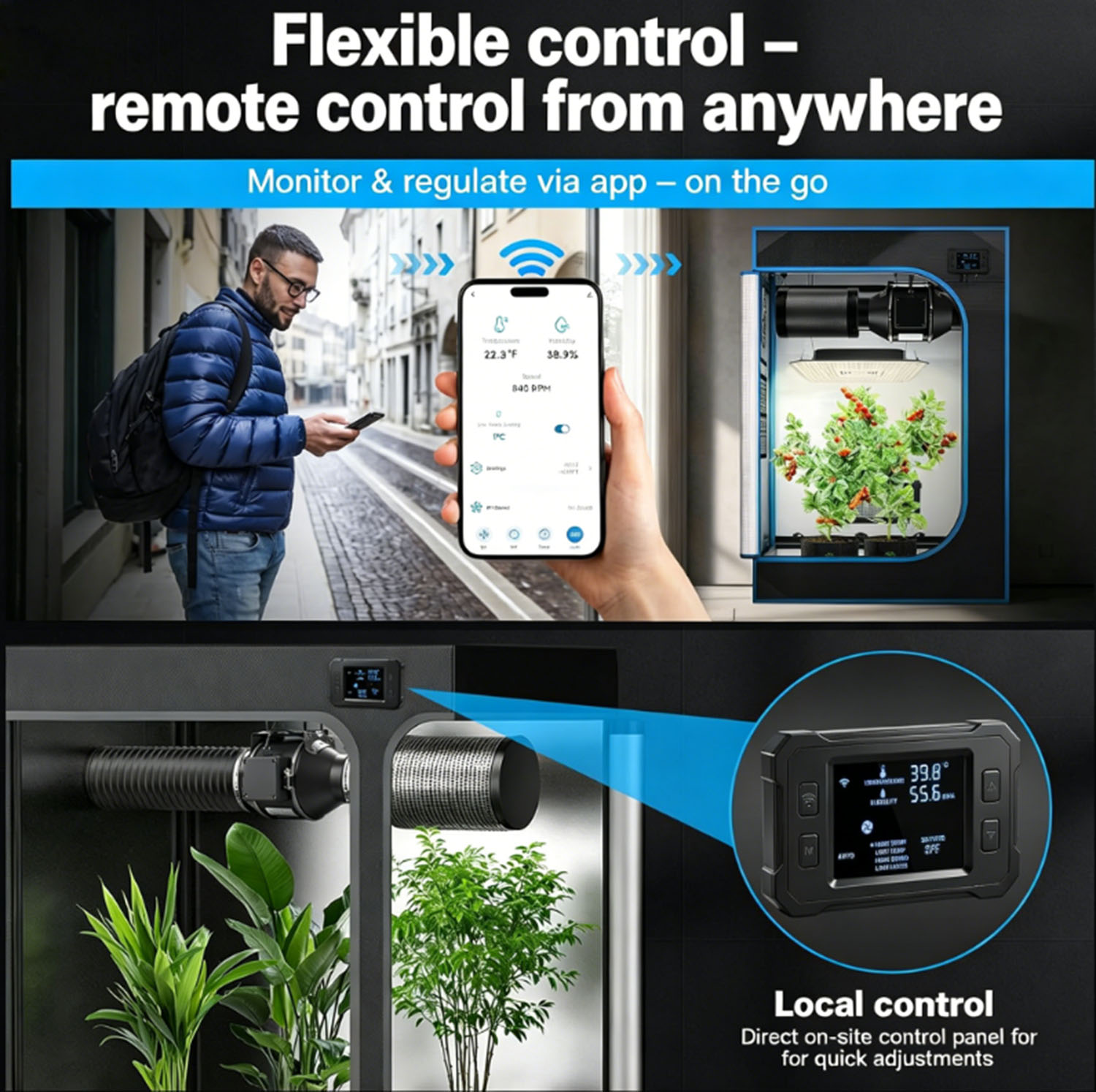 4 Inch Smart EC Inline Duct Fan with WiFi App Controller - 3