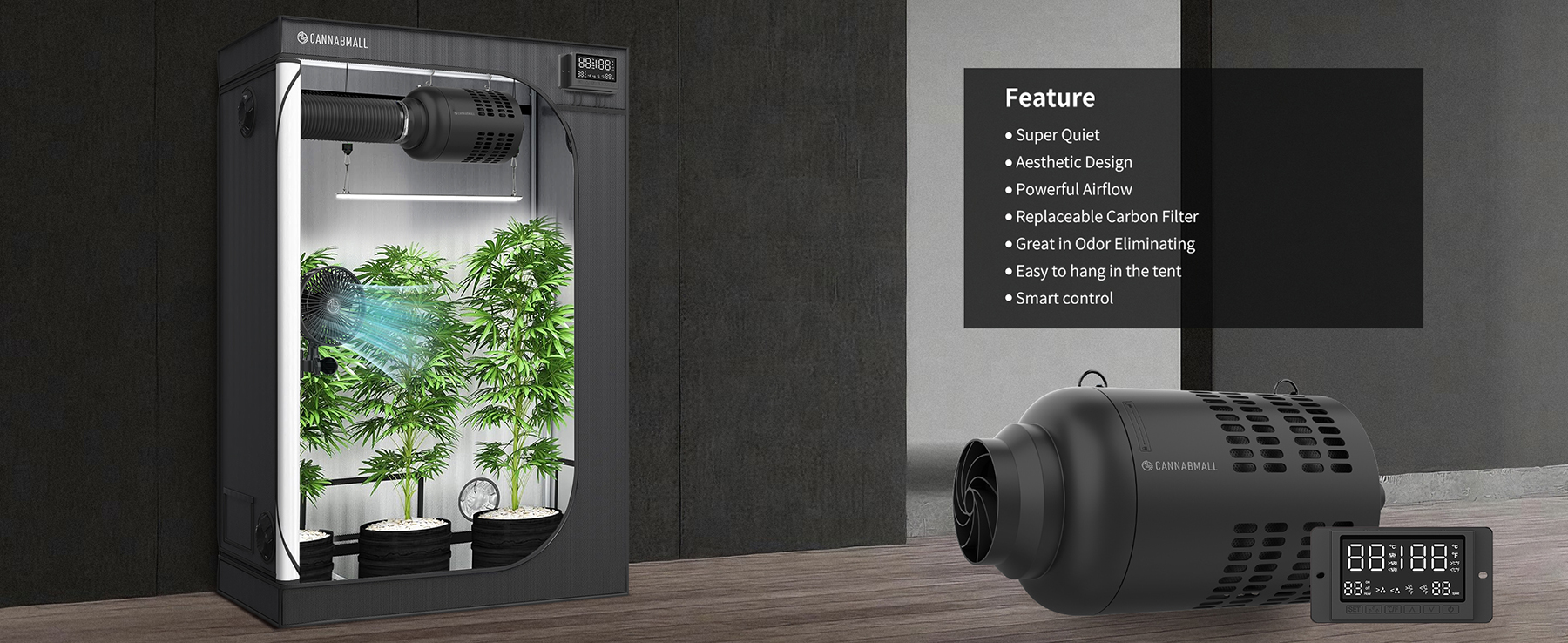 4 Inch 2-in-1 EC Filter Fan with Digital Controller - 10