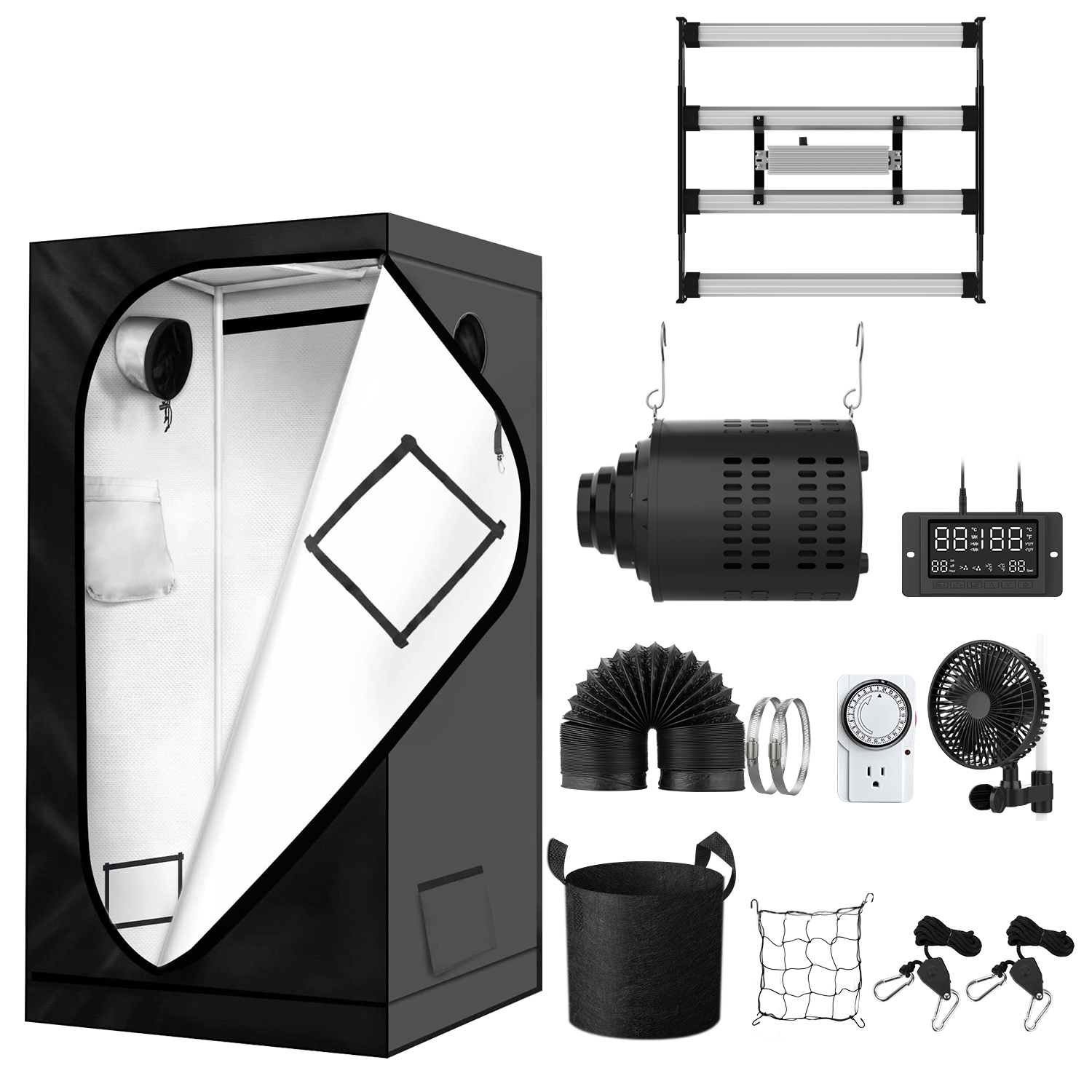 2.6&times;2.6 ft Smart Grow Tent Kit | 80&times;80&times;160 cm