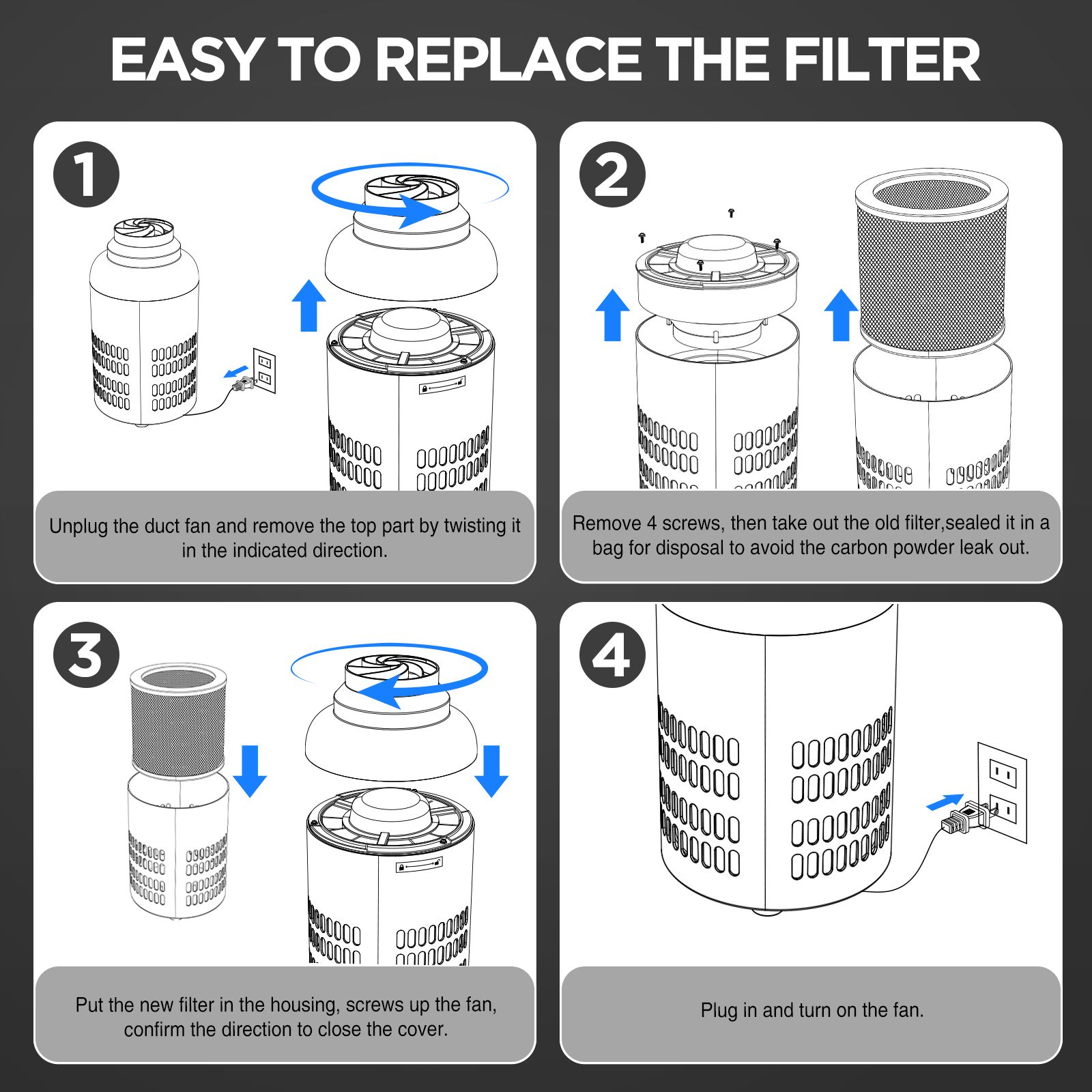4 Inch Replacement Carbon Filter - 7