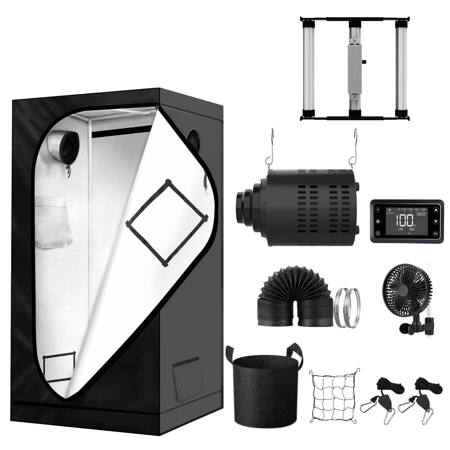 3&times;3 ft Smart Grow Tent Kit | 90&times;90&times;180 cm
